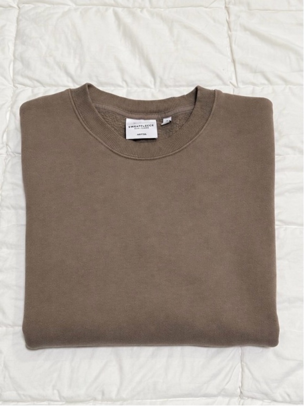 Aritzia Sweatfleece Sweatshirt in Taupe
